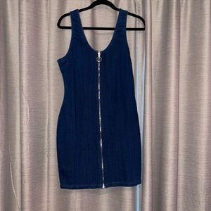 Sleeveless Jean Stretchy Mid Dress